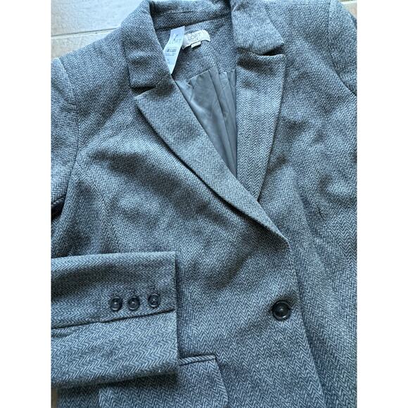 New! LOFT PLUS 16 Blazer suit top Jacket Women Textured Gray - Picture 6 of 7